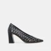 TANYA HEELS BLACK WOVEN LEATHER(Tanya Heels Black Woven Leather)