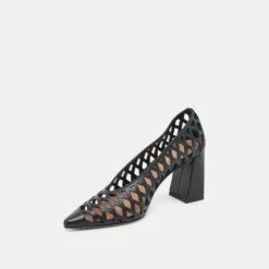 TANYA HEELS BLACK WOVEN LEATHER(Tanya Heels Black Woven Leather) -Dolce Vita DOLCEVITA HEELS TANYA BLACKWOVENLEATHER 08