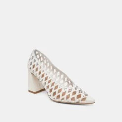 TANYA HEELS BONE WOVEN LEATHER(Tanya Heels Bone Woven Leather) -Dolce Vita DOLCEVITA HEELS TANYA BONEWOVENLEATHER 01
