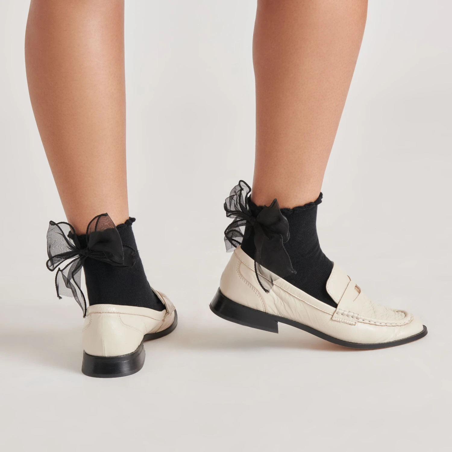 BOW CREW SOCKS BLACK(Bow Crew Socks Black) 2 BOW CREW SOCKS BLACK(Bow Crew Socks Black) - Image 2