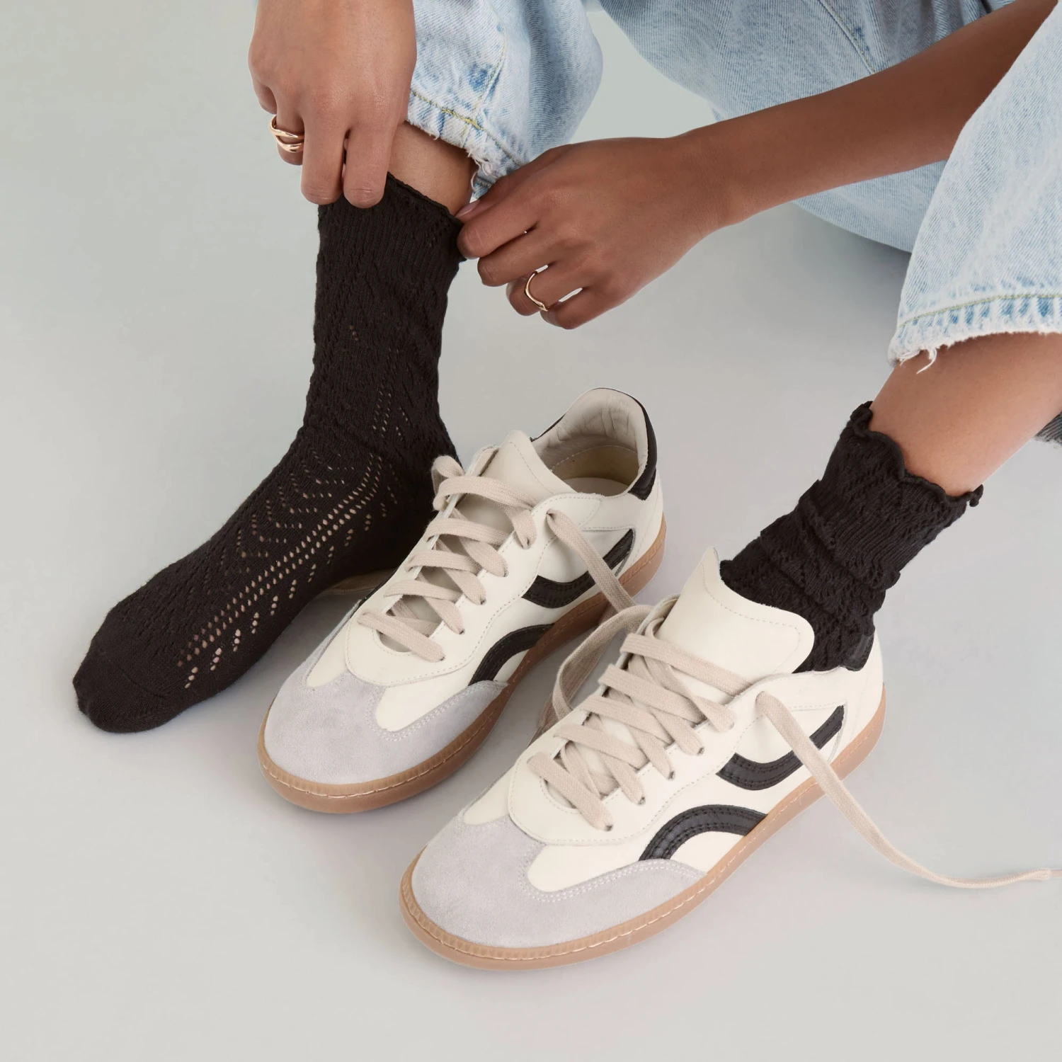 POINTELLE SOCKS BLACK(Pointelle Socks Black) 4 POINTELLE SOCKS BLACK(Pointelle Socks Black) - Image 4