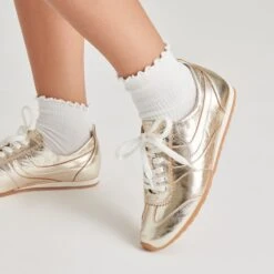 DELANY SNEAKERS LIGHT GOLD CRINKLE PATENT(Delany Sneakers Light Gold Crinkle Patent) 18 DELANY SNEAKERS LIGHT GOLD CRINKLE PATENT(Delany Sneakers Light Gold Crinkle Patent) -Dolce Vita DOLCEVITA SANDALS DELANY LIGHTGOLDCRINKLEPATENT ONFOOT 01