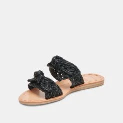 DINAH WIDE SANDALS ONYX RAFFIA(Dinah Wide Sandals Onyx Raffia) -Dolce Vita DOLCEVITA SANDALS DINAH ONYXRAFFIA 09 8ec57e59 3db4 42be 980a f540cf7dbda3