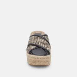 ELDORA HEELS WHITE BLACK RAFFIA(Eldora Heels White Black Raffia) -Dolce Vita DOLCEVITA SANDALS ELDORA WHITEBLACKRAFFIA 04