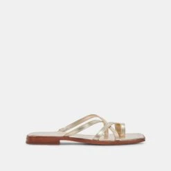 INDIGO SANDALS GOLD DISTRESSED LEATHER(Indigo Sandals Gold Distressed Leather)