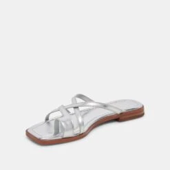 INDIGO SANDALS SILVER DISTRESSED LEATHER(Indigo Sandals Silver Distressed Leather) -Dolce Vita DOLCEVITA SANDALS INDIGO SILVERMETALLICLEATHER 09