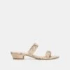 KAMILE SANDALS NATURAL SNAKE EMBOSSED LEATHER(Kamile Sandals Natural Snake Embossed Leather)