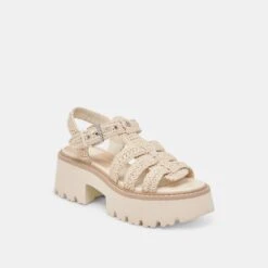 LATICE SANDALS OATMEAL KNIT(Latice Sandals Oatmeal Knit) -Dolce Vita DOLCEVITA SANDALS LATICE OATMEALKNIT 01
