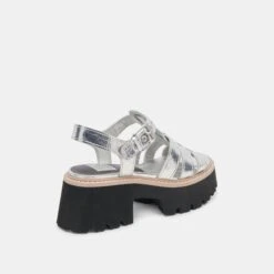 LATICE SANDALS SILVER DISTRESSED LEATHER(Latice Sandals Silver Distressed Leather) -Dolce Vita DOLCEVITA SANDALS LATICE SILVERDISTRESSEDLEATHER 03