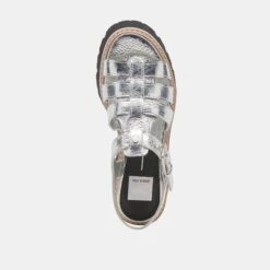 LATICE SANDALS SILVER DISTRESSED LEATHER(Latice Sandals Silver Distressed Leather) -Dolce Vita DOLCEVITA SANDALS LATICE SILVERDISTRESSEDLEATHER 06