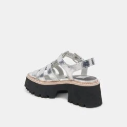 LATICE SANDALS SILVER DISTRESSED LEATHER(Latice Sandals Silver Distressed Leather) -Dolce Vita DOLCEVITA SANDALS LATICE SILVERDISTRESSEDLEATHER 09