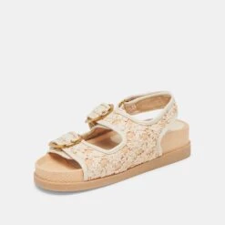 STARLA SANDALS CREME FLORAL RAFFIA(Starla Sandals Creme Floral Raffia) -Dolce Vita DOLCEVITA SANDALS STARLA CREMEFLORAL 08