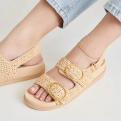 STARLA CROCHET SANDALS NATURAL KNIT(Starla Crochet Sandals Natural Knit) -Dolce Vita DOLCEVITA SANDALS STARLA LTNATURALCROCHET ONFOOT 02