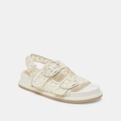STUART FLORAL SANDALS WHITE YELLOW FLORAL MESH(Stuart Floral Sandals White Yellow Floral Mesh) 14 STUART FLORAL SANDALS WHITE YELLOW FLORAL MESH(Stuart Floral Sandals White Yellow Floral Mesh) -Dolce Vita DOLCEVITA SANDALS STUARTFLORAL WHITEYELLOWFLORALMESH 01
