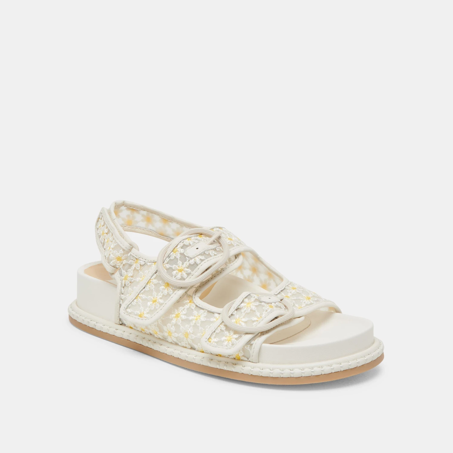 STUART FLORAL SANDALS WHITE YELLOW FLORAL MESH(Stuart Floral Sandals White Yellow Floral Mesh) 4 STUART FLORAL SANDALS WHITE YELLOW FLORAL MESH(Stuart Floral Sandals White Yellow Floral Mesh) - Image 4