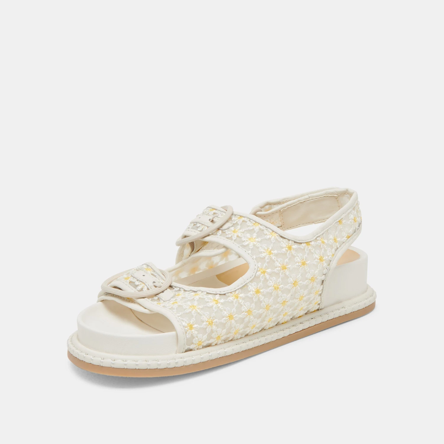 STUART FLORAL SANDALS WHITE YELLOW FLORAL MESH(Stuart Floral Sandals White Yellow Floral Mesh) 6 STUART FLORAL SANDALS WHITE YELLOW FLORAL MESH(Stuart Floral Sandals White Yellow Floral Mesh) - Image 6