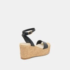 TALISA WEDGES BLACK LEATHER(Talisa Wedges Black Leather) -Dolce Vita DOLCEVITA SANDALS TALISA BLACKLEATHER 03
