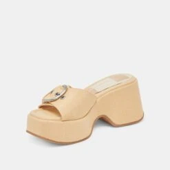 GISEL HEELS LT NATURAL WOVEN RAFFIA(Gisel Heels Lt Natural Woven Raffia) -Dolce Vita DOLCEVITA SANDAL GISEL LTNATURALWOVENRAFFIA 08