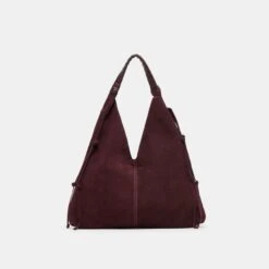 MERRICK TOTE BURGUNDY SUEDE(Merrick Tote Burgundy Suede)