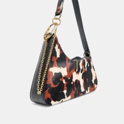 PRYA SHOULDER BAG BROWN PRINTED CALF HAIR(Prya Shoulder Bag Brown Printed Calf Hair) -Dolce Vita DOLCEVITA SHOULDERBAG PRYA H BROWNPRINTCALFHAIR 3