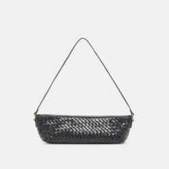 SAVAII WOVEN SHOULDER BAG BLACK WOVEN LEATHER(Savaii Woven Shoulder Bag Black Woven Leather)