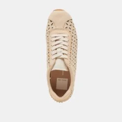 DANIE EYELET PERF SNEAKERS LT NATURAL RAFFIA(Danie Eyelet Perf Sneakers Lt Natural Raffia) -Dolce Vita DOLCEVITA SNEAKERS DANIEEYELETPERF CAMELSUEDE 06