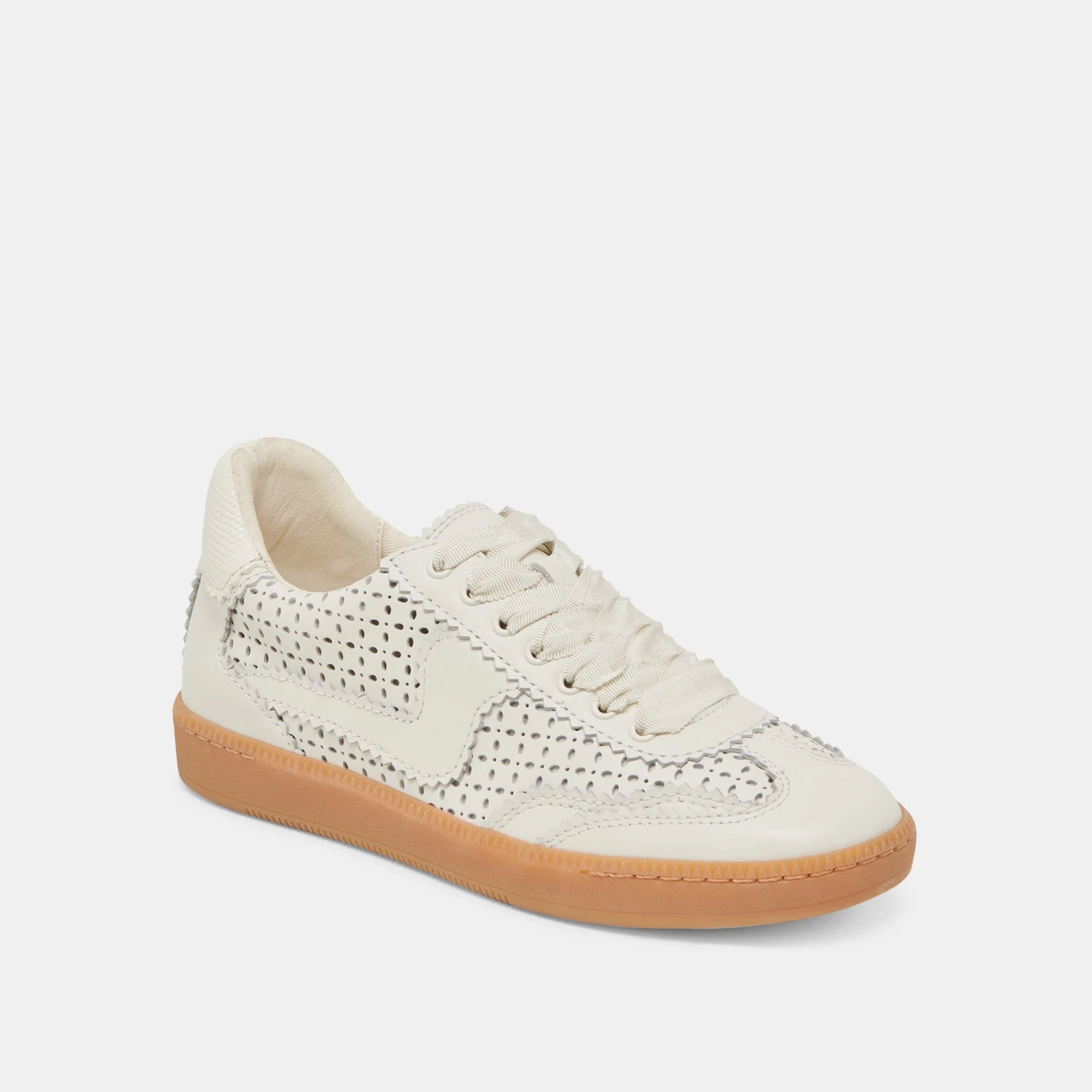 NOTICE EYELET PERF SNEAKERS WHITE LEATHER(Notice Eyelet Perf Sneakers White Leather) 2 NOTICE EYELET PERF SNEAKERS WHITE LEATHER(Notice Eyelet Perf Sneakers White Leather) - Image 2