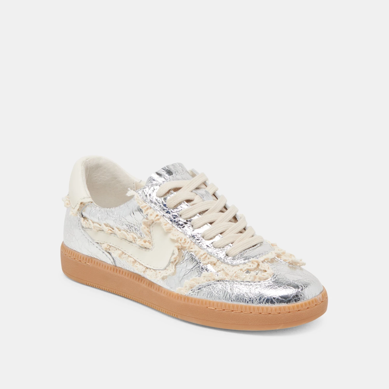 NOTICE LACE SNEAKERS SILVER DISTRESSED LEATHER(Notice Lace Sneakers Silver Distressed Leather) 4 NOTICE LACE SNEAKERS SILVER DISTRESSED LEATHER(Notice Lace Sneakers Silver Distressed Leather) - Image 4
