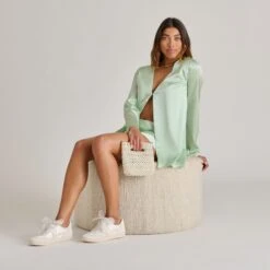 NOTICE PEARL SNEAKERS OFF WHITE SATIN(Notice Pearl Sneakers Off White Satin) -Dolce Vita DOLCEVITA SNEAKERS NOTICEPEARL OFFWHITESATIN ONFOOT LISBETPEARL 01