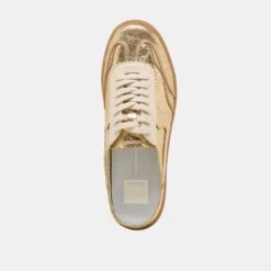 NOTICE SLIDE SNEAKERS GOLD DISTRESSED LEATHER(Notice Slide Sneakers Gold Distressed Leather) -Dolce Vita DOLCEVITA SNEAKERS NOTICESLIDE GOLDDISTRESSEDLEATHER 06