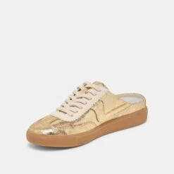 NOTICE SLIDE SNEAKERS GOLD DISTRESSED LEATHER(Notice Slide Sneakers Gold Distressed Leather) -Dolce Vita DOLCEVITA SNEAKERS NOTICESLIDE GOLDDISTRESSEDLEATHER 08