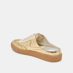 NOTICE SLIDE SNEAKERS GOLD DISTRESSED LEATHER(Notice Slide Sneakers Gold Distressed Leather) -Dolce Vita DOLCEVITA SNEAKERS NOTICESLIDE GOLDDISTRESSEDLEATHER 09