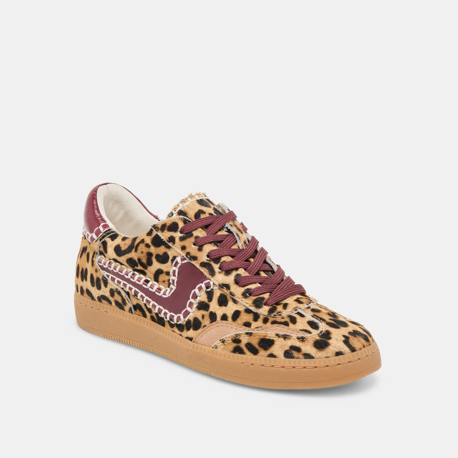 NOTICE STITCH SNEAKERS BURGUNDY LEOPARD CALF HAIR(Notice Stitch Sneakers Burgundy Leopard Calf Hair) 2 NOTICE STITCH SNEAKERS BURGUNDY LEOPARD CALF HAIR(Notice Stitch Sneakers Burgundy Leopard Calf Hair) - Image 2