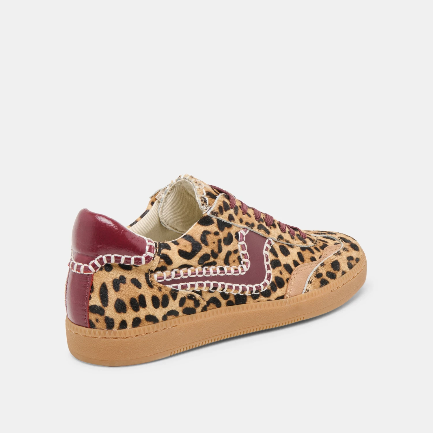 NOTICE STITCH SNEAKERS BURGUNDY LEOPARD CALF HAIR(Notice Stitch Sneakers Burgundy Leopard Calf Hair) 3 NOTICE STITCH SNEAKERS BURGUNDY LEOPARD CALF HAIR(Notice Stitch Sneakers Burgundy Leopard Calf Hair) - Image 3