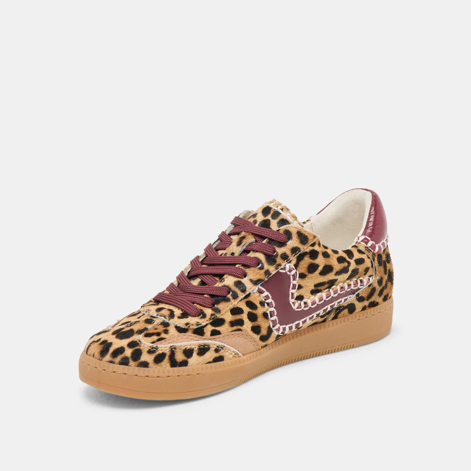NOTICE STITCH SNEAKERS BURGUNDY LEOPARD CALF HAIR(Notice Stitch Sneakers Burgundy Leopard Calf Hair) 4 NOTICE STITCH SNEAKERS BURGUNDY LEOPARD CALF HAIR(Notice Stitch Sneakers Burgundy Leopard Calf Hair) - Image 4