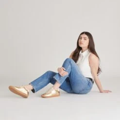 NOTICE SNEAKERS GOLD DISTRESSED LEATHER(Notice Sneakers Gold Distressed Leather) 19 NOTICE SNEAKERS GOLD DISTRESSED LEATHER(Notice Sneakers Gold Distressed Leather) -Dolce Vita DOLCEVITA SNEAKERS NOTICE GOLDDISTRESSEDLEATHER ONFOOT