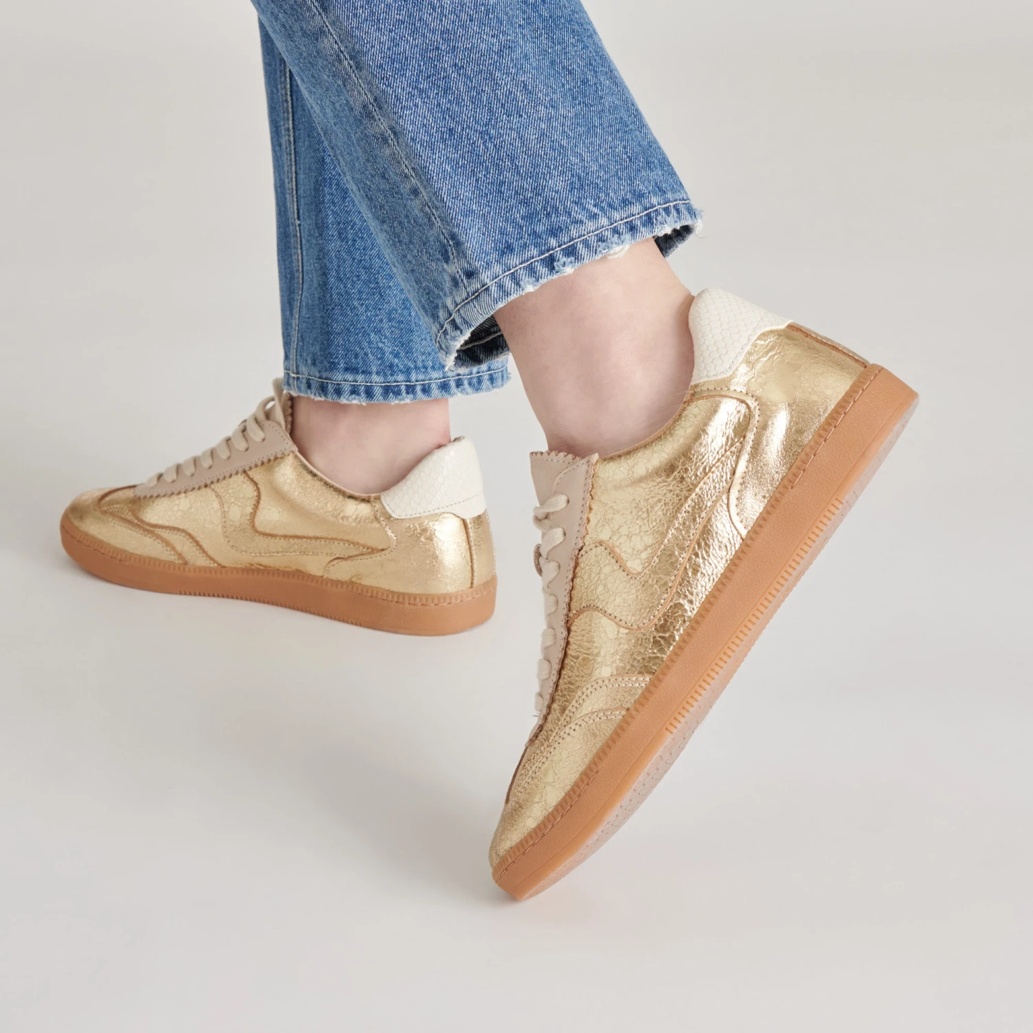 NOTICE SNEAKERS GOLD DISTRESSED LEATHER(Notice Sneakers Gold Distressed Leather) 2 NOTICE SNEAKERS GOLD DISTRESSED LEATHER(Notice Sneakers Gold Distressed Leather) - Image 2