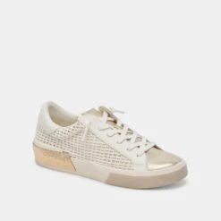 ZINA SNEAKERS BONE GOLD WOVEN(Zina Sneakers Bone Gold Woven) -Dolce Vita DOLCEVITA SNEAKERS ZINA BONE GOLDWOVEN 01