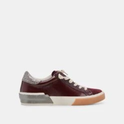 ZINA SNEAKERS BURGUNDY CRINKLE PATENT(Zina Sneakers Burgundy Crinkle Patent)