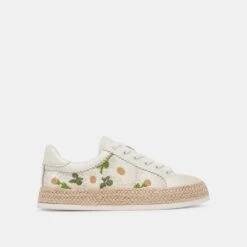 AZALIA SNEAKERS WHITE FLORAL RAFFIA(Azalia Sneakers White Floral Raffia)