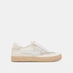 NOTICE ESPADRILLE BEAD SNEAKERS WHITE MESH(Notice Espadrille Bead Sneakers White Mesh)