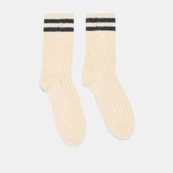 POINTELLE STRIPED SOCKS WHITE BLACK(Pointelle Striped Socks White Black) -Dolce Vita DOLCEVITA SOCKS HOISERY 5 ea21b20d 9125 429f a912 7bf98e3e7012
