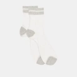 SHEER STRIPE CREW SOCKS 2 PACK BLACK GREY(Sheer Stripe Crew Socks 2 Pack Black Grey) -Dolce Vita DOLCEVITA SOCKS HOISERY PAIR 1