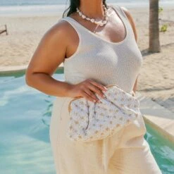 FIORE CLUTCH EMBROIDERED NATURAL RAFFIA(Fiore Clutch Embroidered Natural Raffia) -Dolce Vita FIORE EMBROIDERED NATURAL RAFFIA