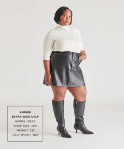 AUGGIE EXTRA WIDE CALF BOOTS BLACK LEATHER(Auggie Extra Wide Calf Boots Black Leather) -Dolce Vita GESS AUGGIE WC