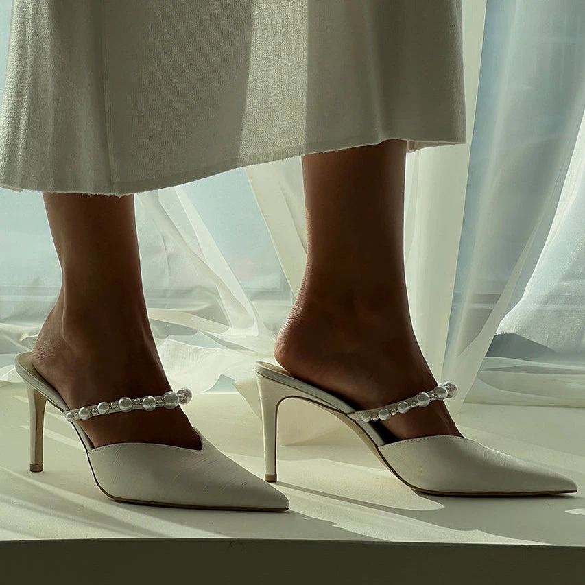 KANIKA PEARL HEELS VANILLA SILK(Kanika Heels Vanilla Silk) 2 KANIKA PEARL HEELS VANILLA SILK(Kanika Heels Vanilla Silk) - Image 2