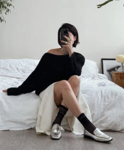 Dolce Vita BENY FLATS SILVER DISTRESSED LEATHER(Beny Flats Silver Distressed Leather) -Dolce Vita benysilversock3