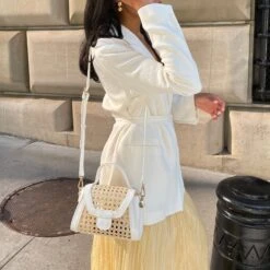 TROPEZ CROSSBODY WHITE NATURAL CANE(Tropez Crossbody White Natural Cane) -Dolce Vita remonia TROPEZ WHITE 4