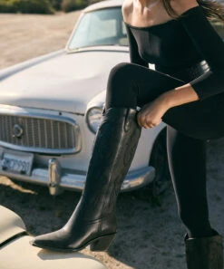 SAMSIN BOOTS BLACK LEATHER(Samsin Boots Black Leather) -Dolce Vita samb